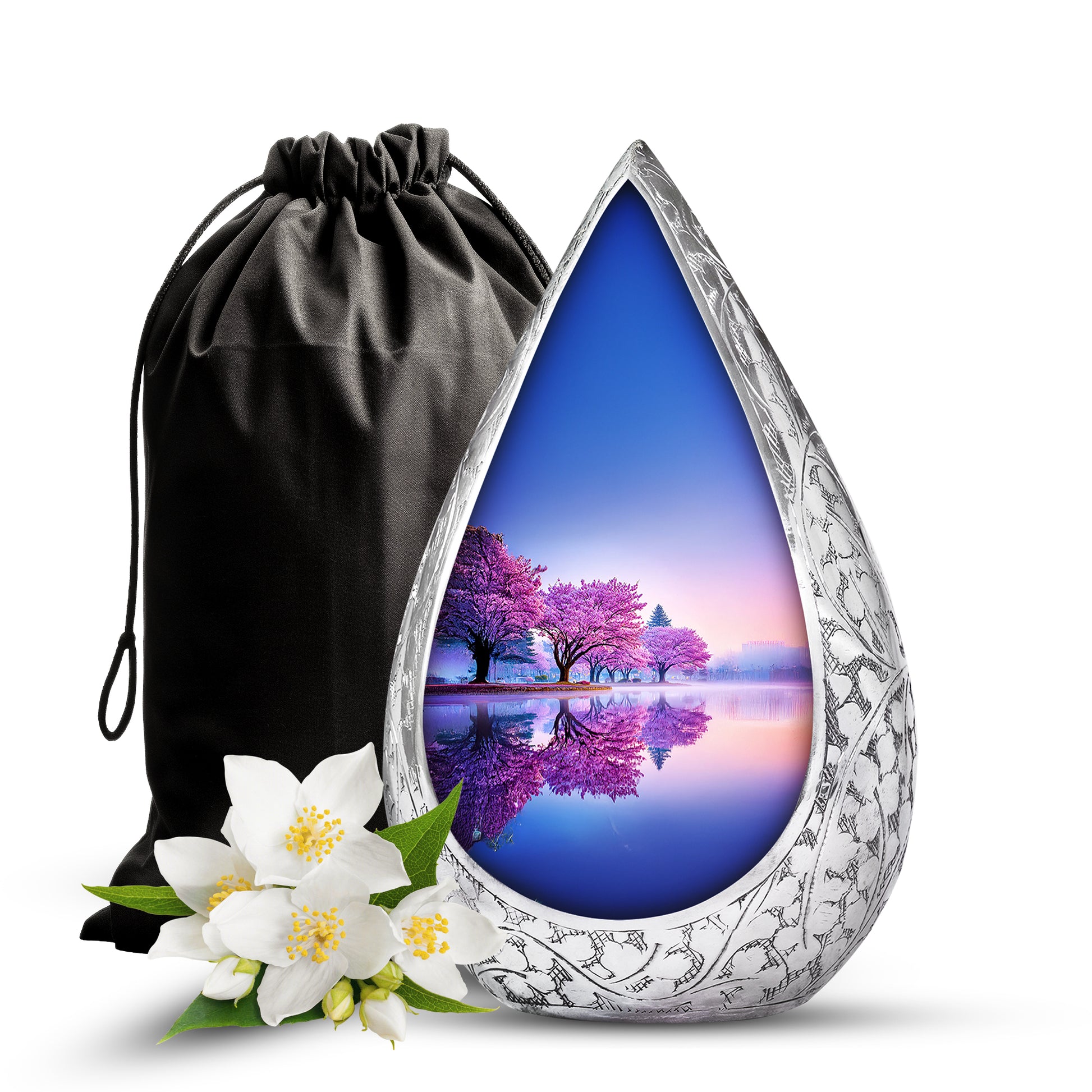 Cherry Blossom Cremation Urn – Scenic Memorial Urn For Human Ashes