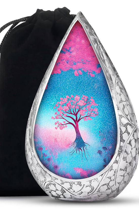 Artistic Floral Cremation Urn - Unique Memorial Urns For Adult Ashes
