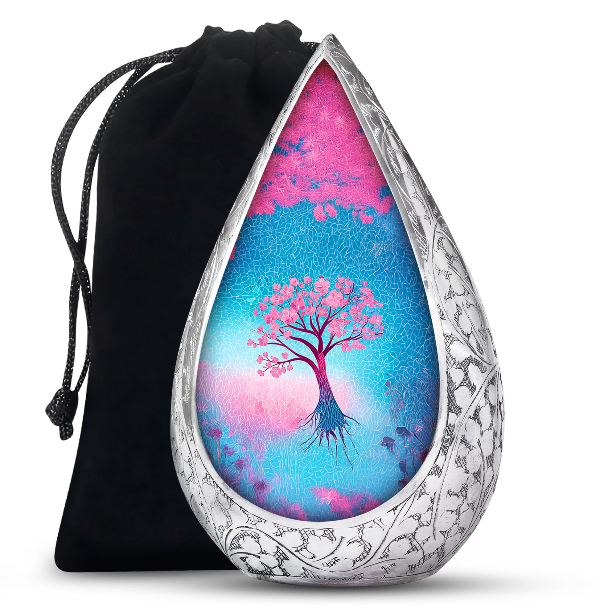 Artistic Floral Cremation Urn - Unique Memorial Urns For Adult Ashes