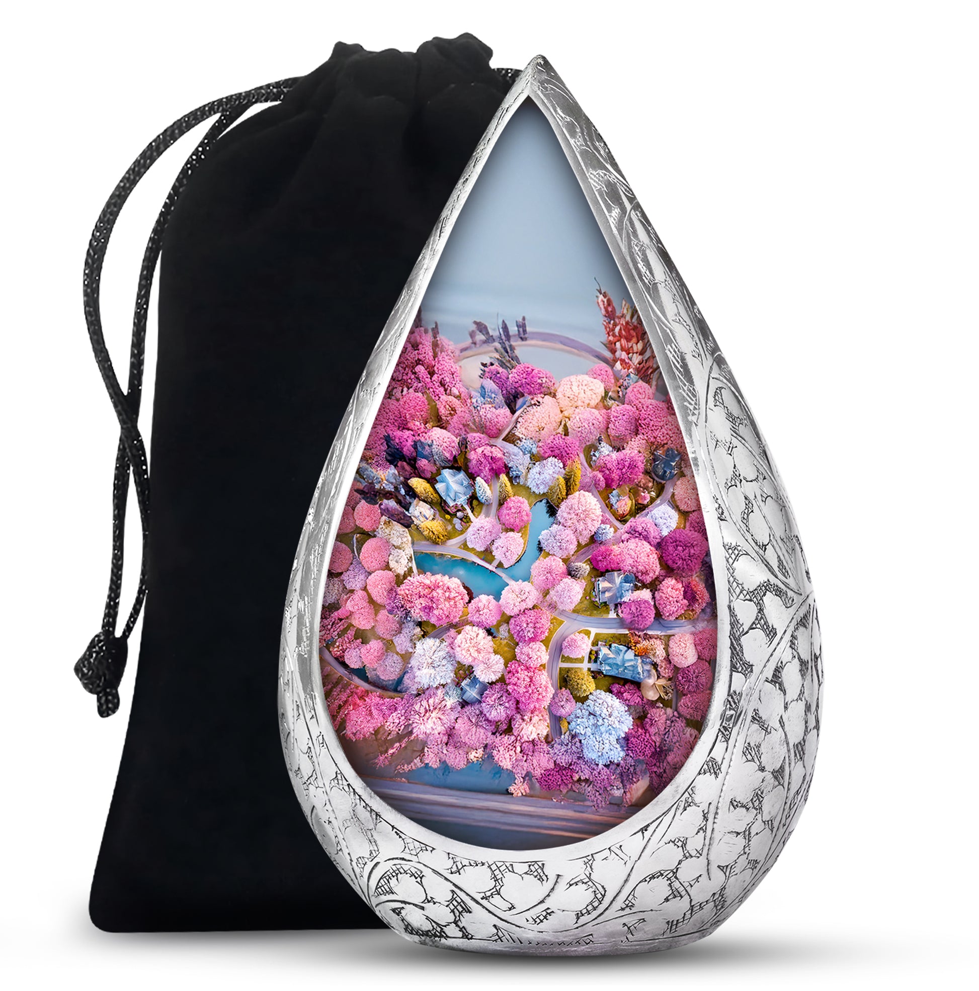 Scenic Blossom Landscape Cremation Urn - Cremation Urn For Ashes
