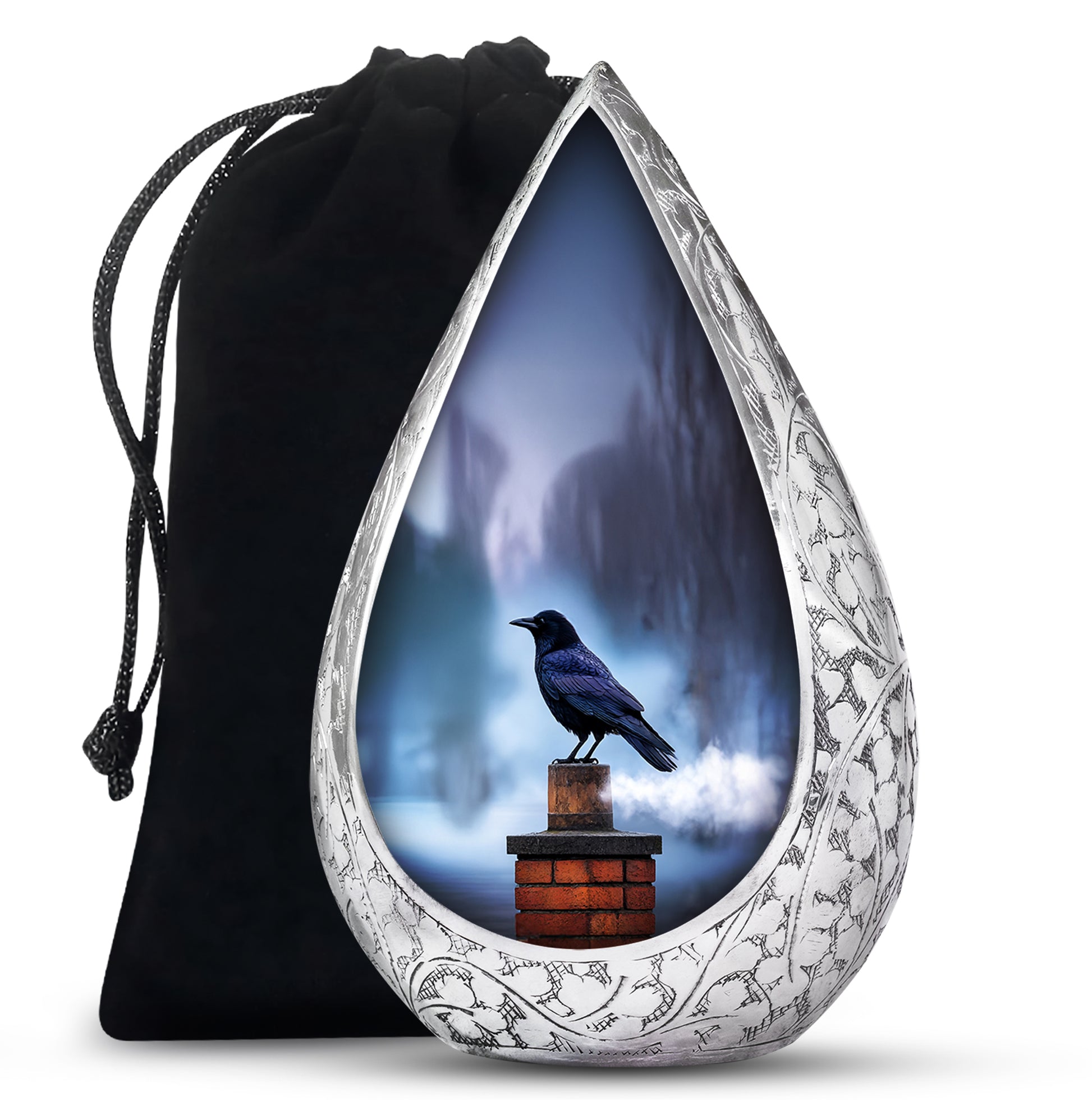 Raven Tribute Funeral Urn - Sky Memorial Urn For Adult Ashes