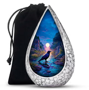 Moonlight Raven Cremation Urn - Elegant Funeral Urn For Ashes