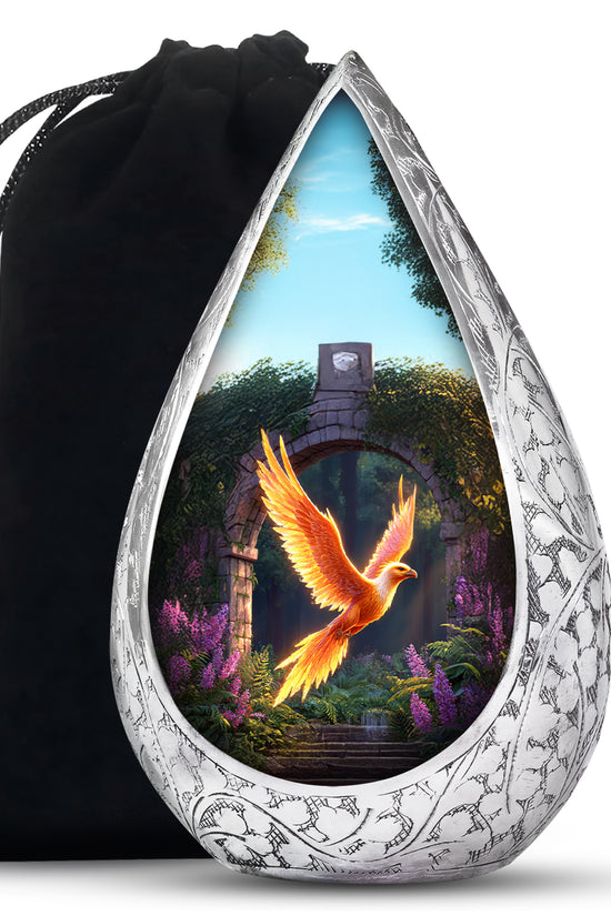 Phoenix Bird Memorial Urn - Golden Wing Cremation Urn For Funeral Ashes