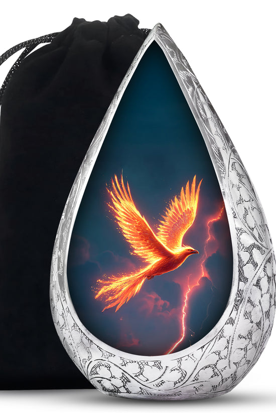 Flaming Phoenix Cremation Urn - Storm Bird Funeral Bird For Burial