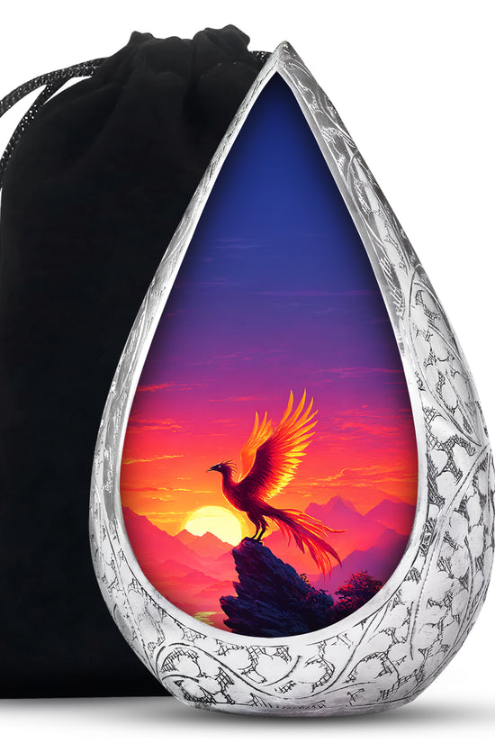 Phoenix Sunset Memorial Urn - Flaming Bird Cremation Urn For Male & Female