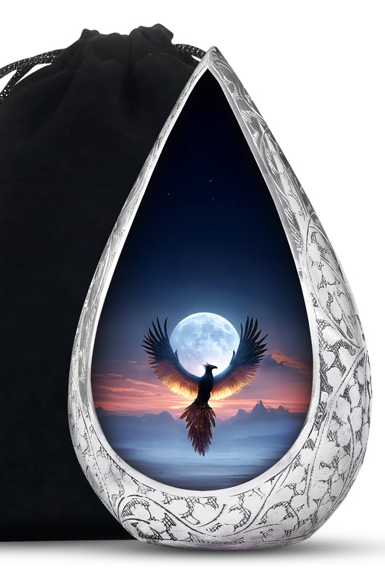 Moonlight Phoenix Memorial Urn - Night Sky Cremation Urn For Ashes
