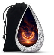 Flaming Phoenix Funeral Urn For Ashes - Sunset Cremation Urn For Burial