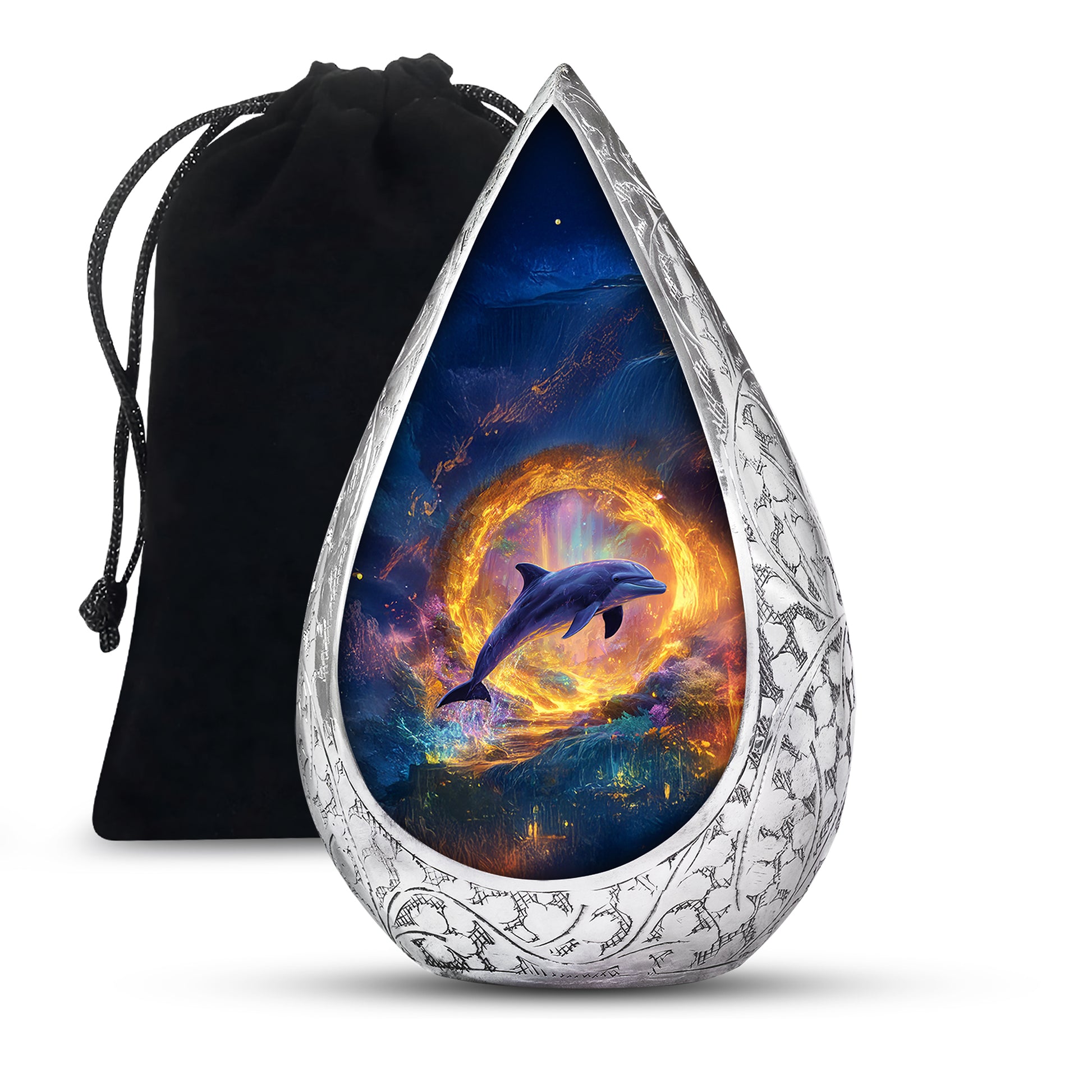 Dolphin Theme Funeral Urn - Beautiful Memorial Urn For Ashes