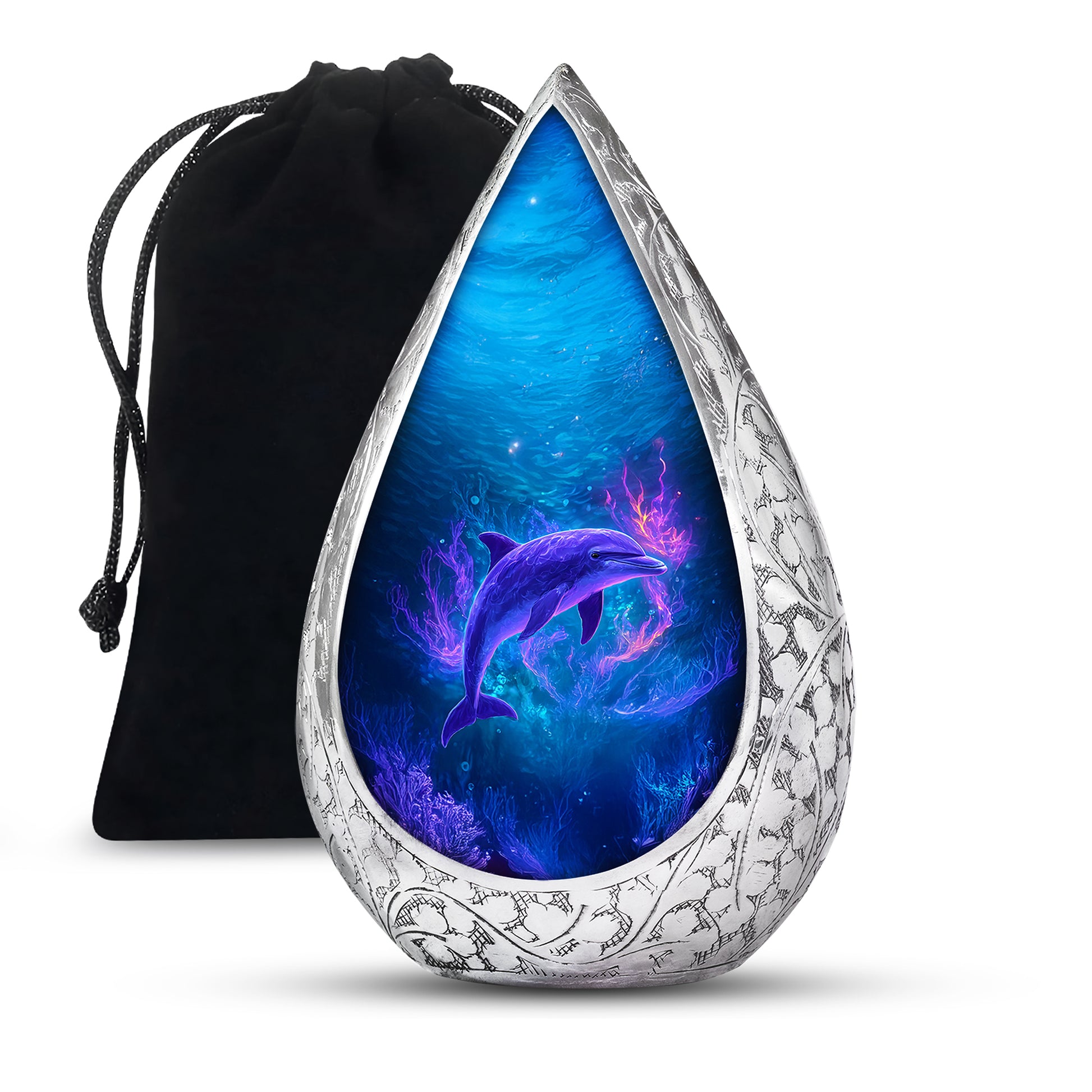 Neon Dolphin Cremation Urn - Fantasy Funeral Urn For Human Ashes