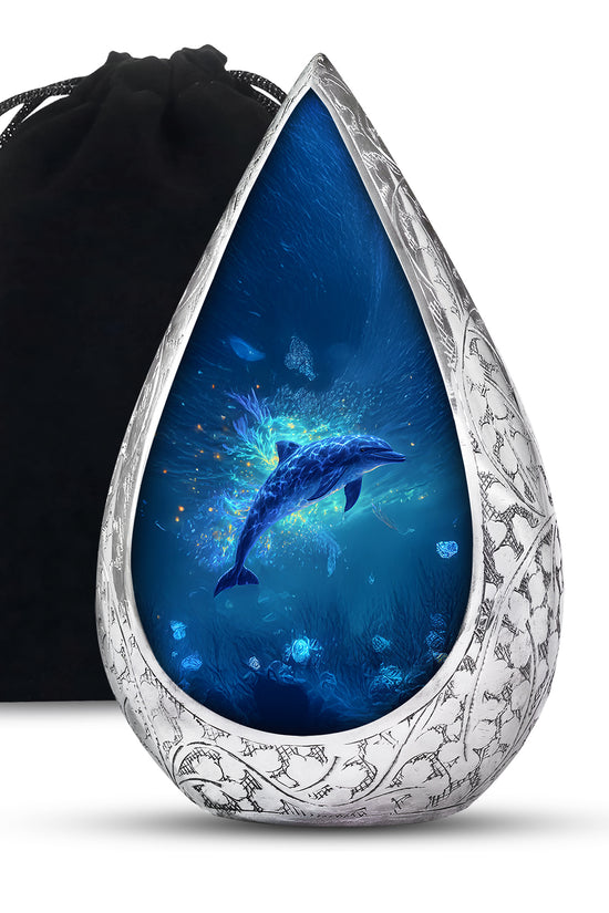 Dolphin Ocean Funeral Urn - Unique Memorial Urn For Adult Ashes