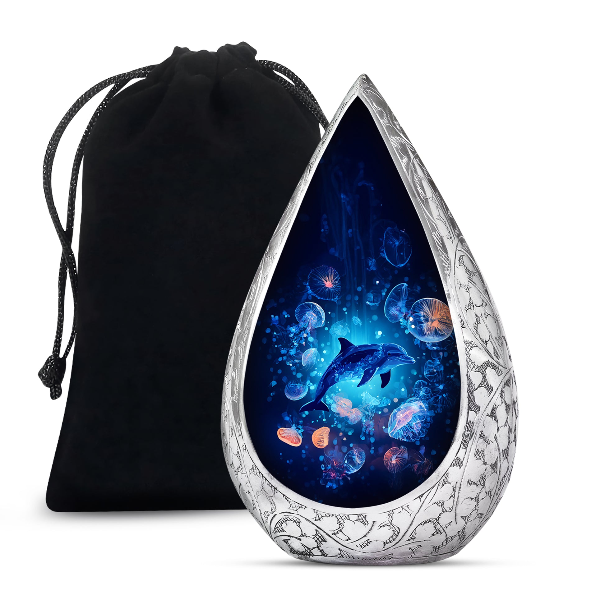 Blue Dolphin Cremation Urn - Ocean Funeral Urn For Loved Ones