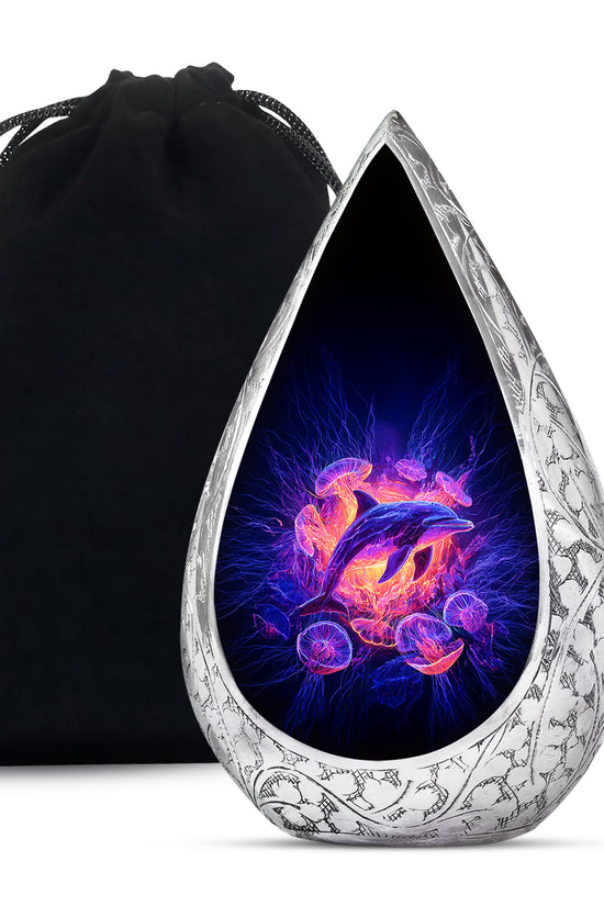 Ocean Dolphin Memorial Urn - Jellyfish Cremation Urn For Human Ashes