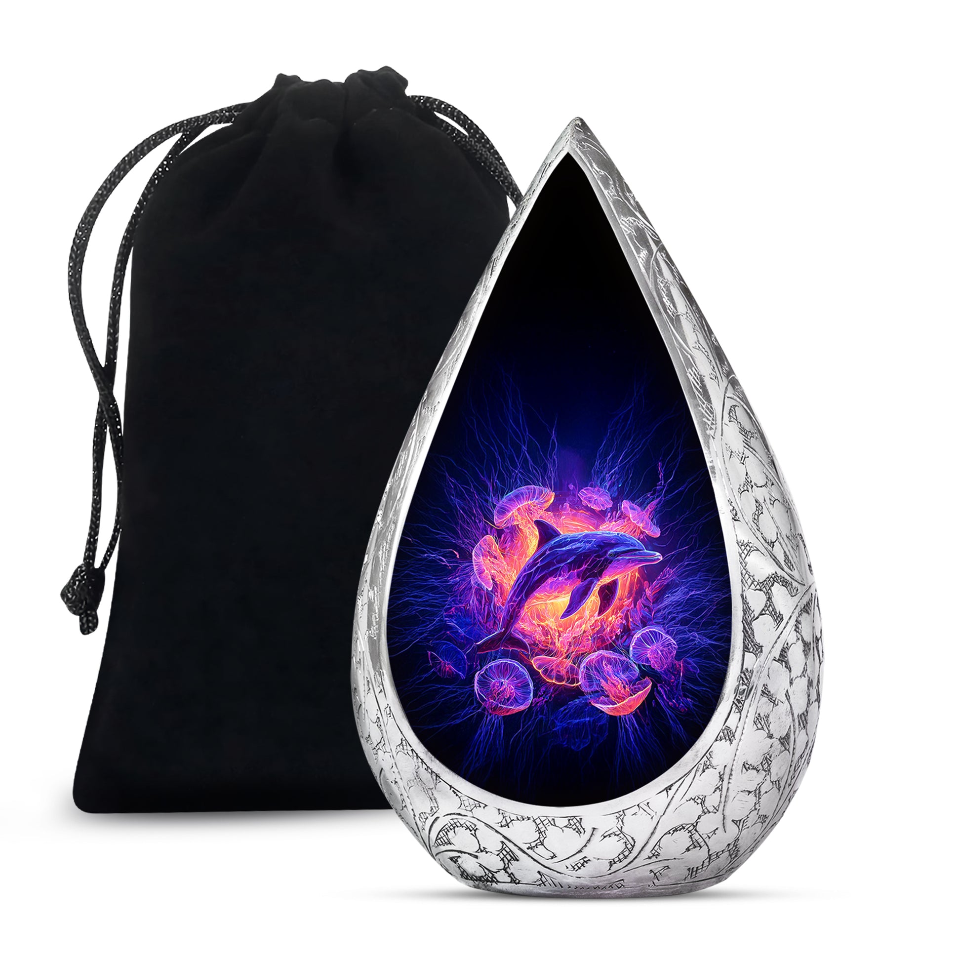 Ocean Dolphin Memorial Urn - Jellyfish Cremation Urn For Human Ashes