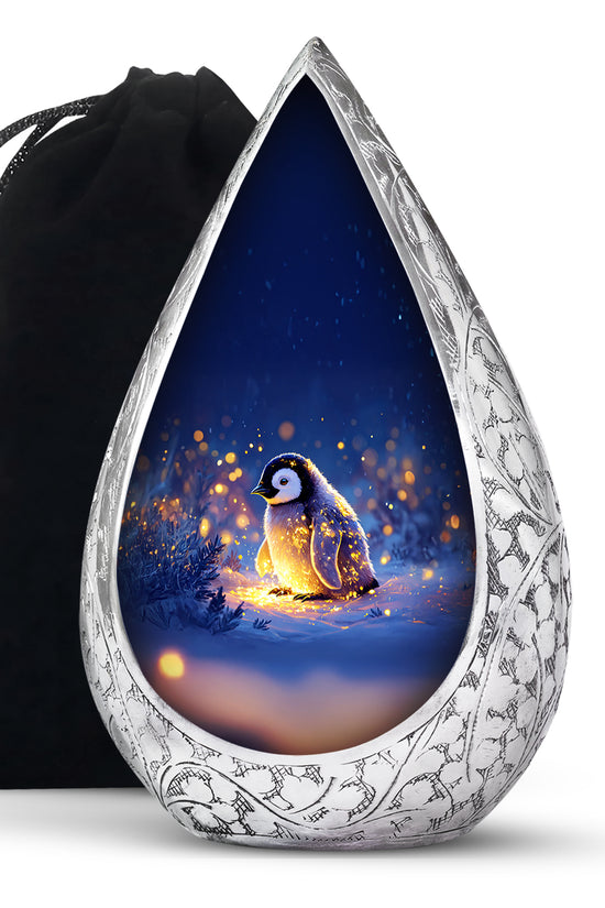 Penguin Cremation Urn - Beautiful Snow Funeral Urns For Human Ashes
