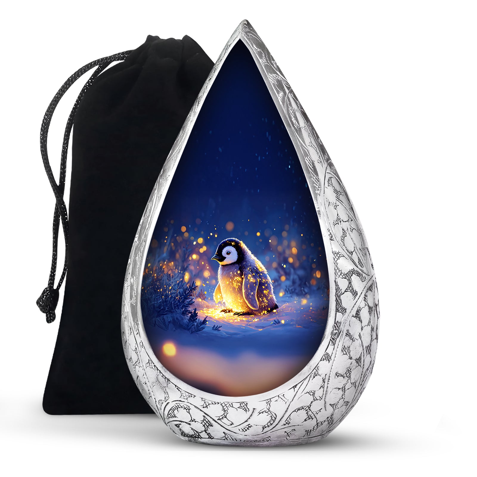 Penguin Cremation Urn - Beautiful Snow Funeral Urns For Human Ashes
