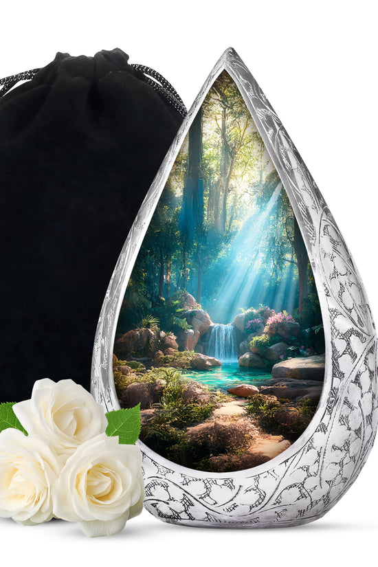 Peaceful Forest Memorial Urn - Beautiful Cremation Urn For Human Ashes