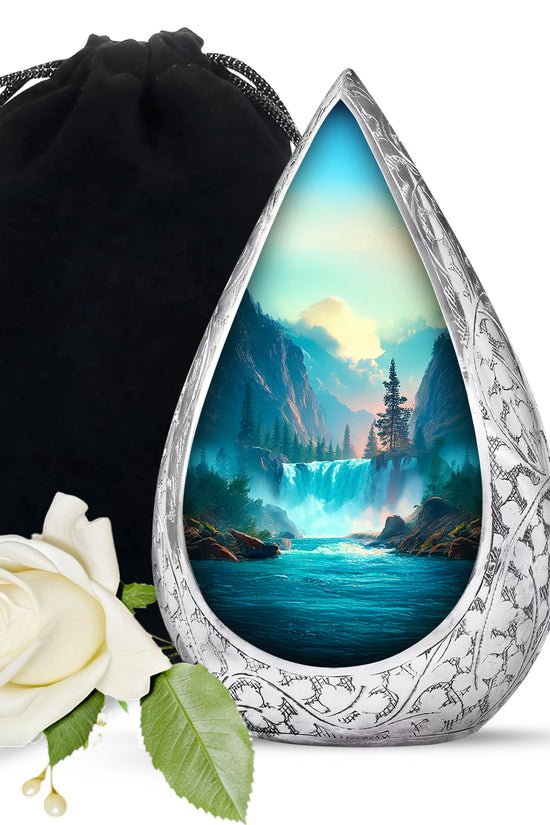 Nature Theme Funeral Urn - Elegant Waterfall Urn For Loved Ones