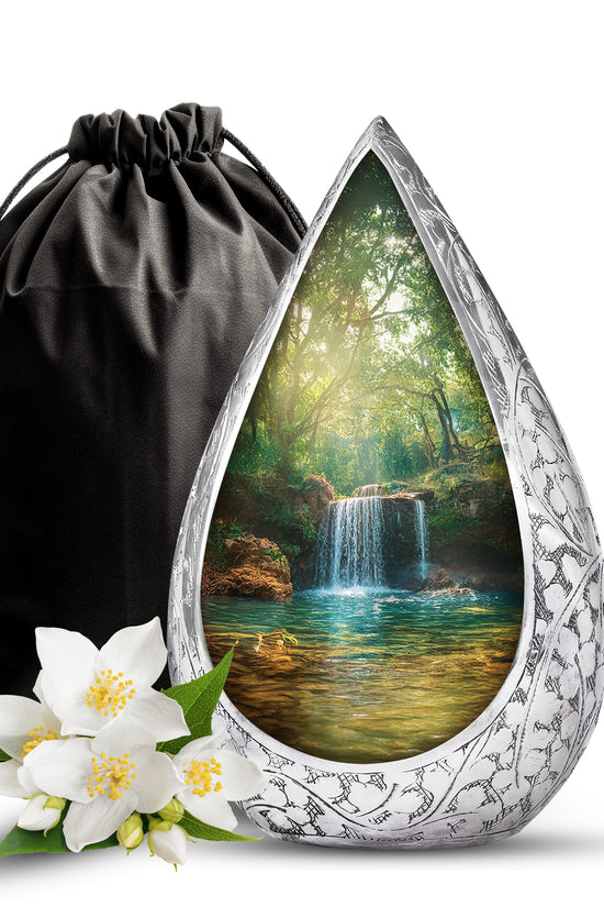 Scenic Waterfall Cremation Urn - Memorial Urn For Male & Female