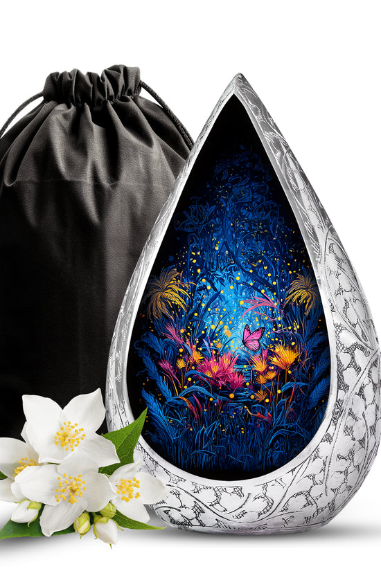Pink Butterfly Cremation Urn - Bueatiful Forest Memorial Urn For Adult Ashes