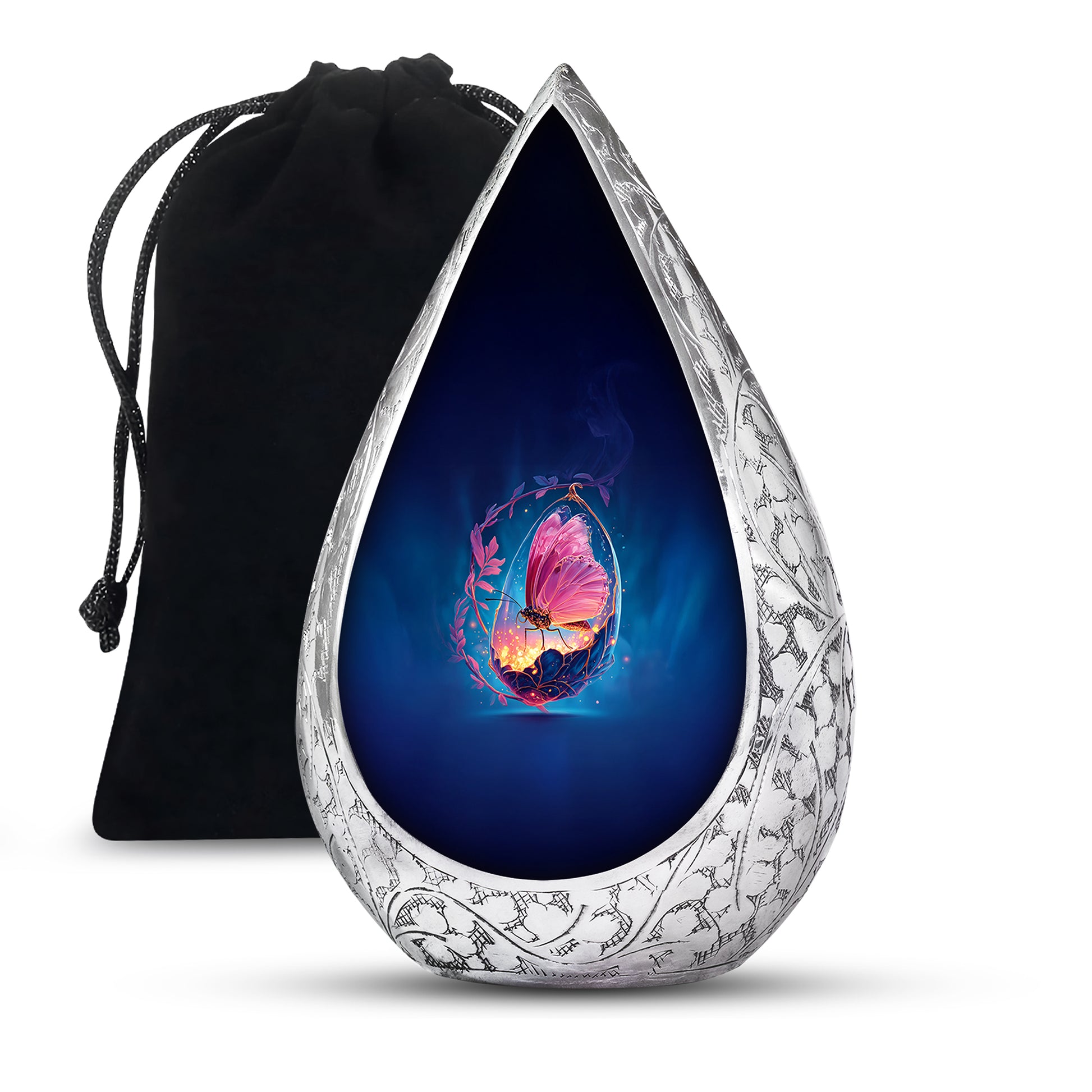 Mystic Butterfly Creamtion Urn - Large Memorial Urn For Human Ashes