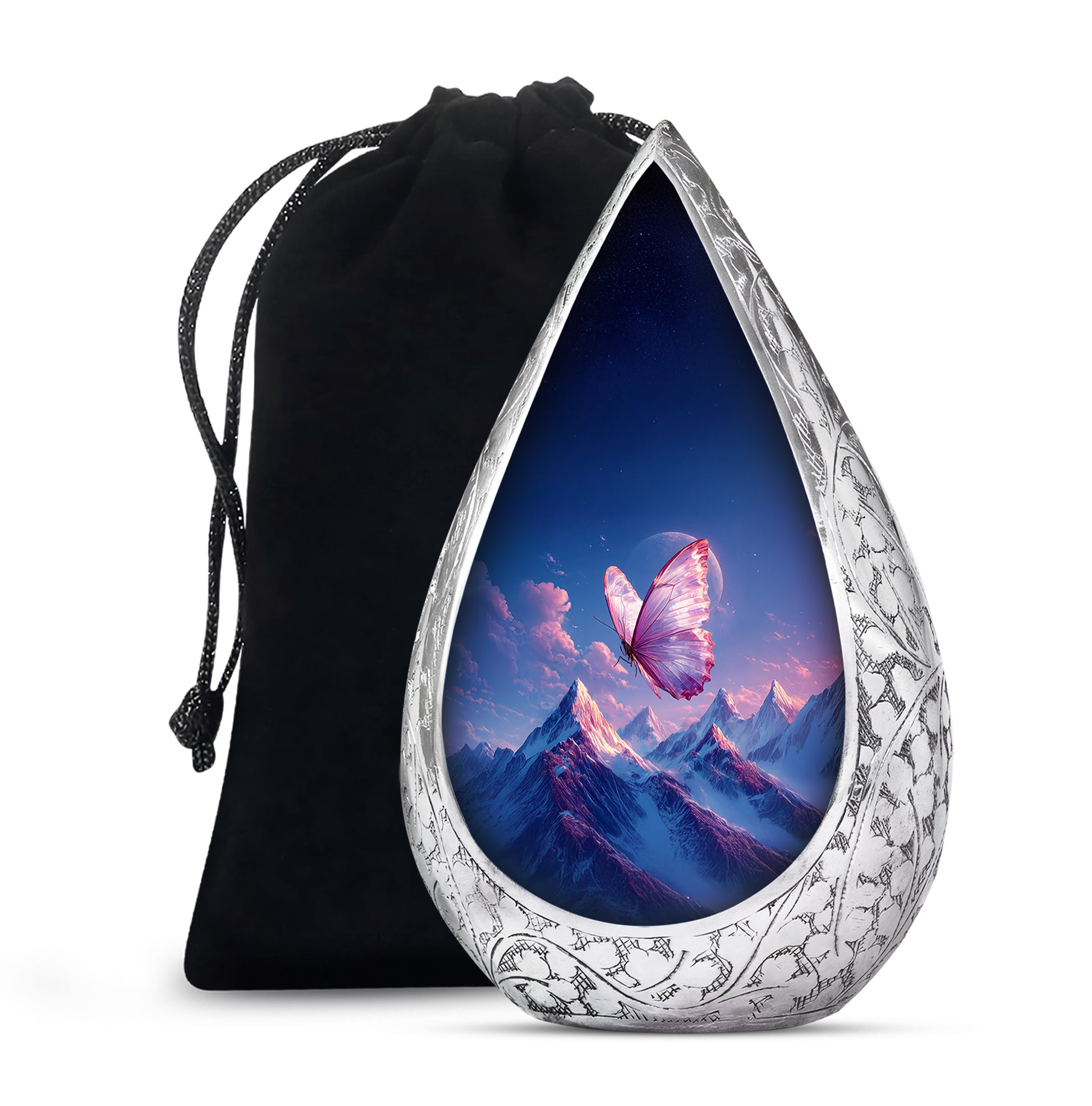 Butterfly Cremation Urn - Beautiful Mountain Funeral Urn For Ashes