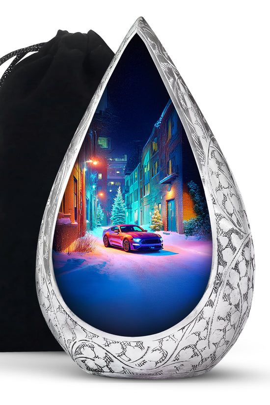 Snow Night Cremation Urn - Classic Car Urns For Human Ashes