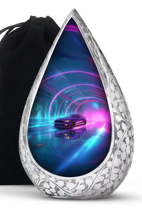Neon-Purple Muscle Car - Decorative Memorial Container For Ashes