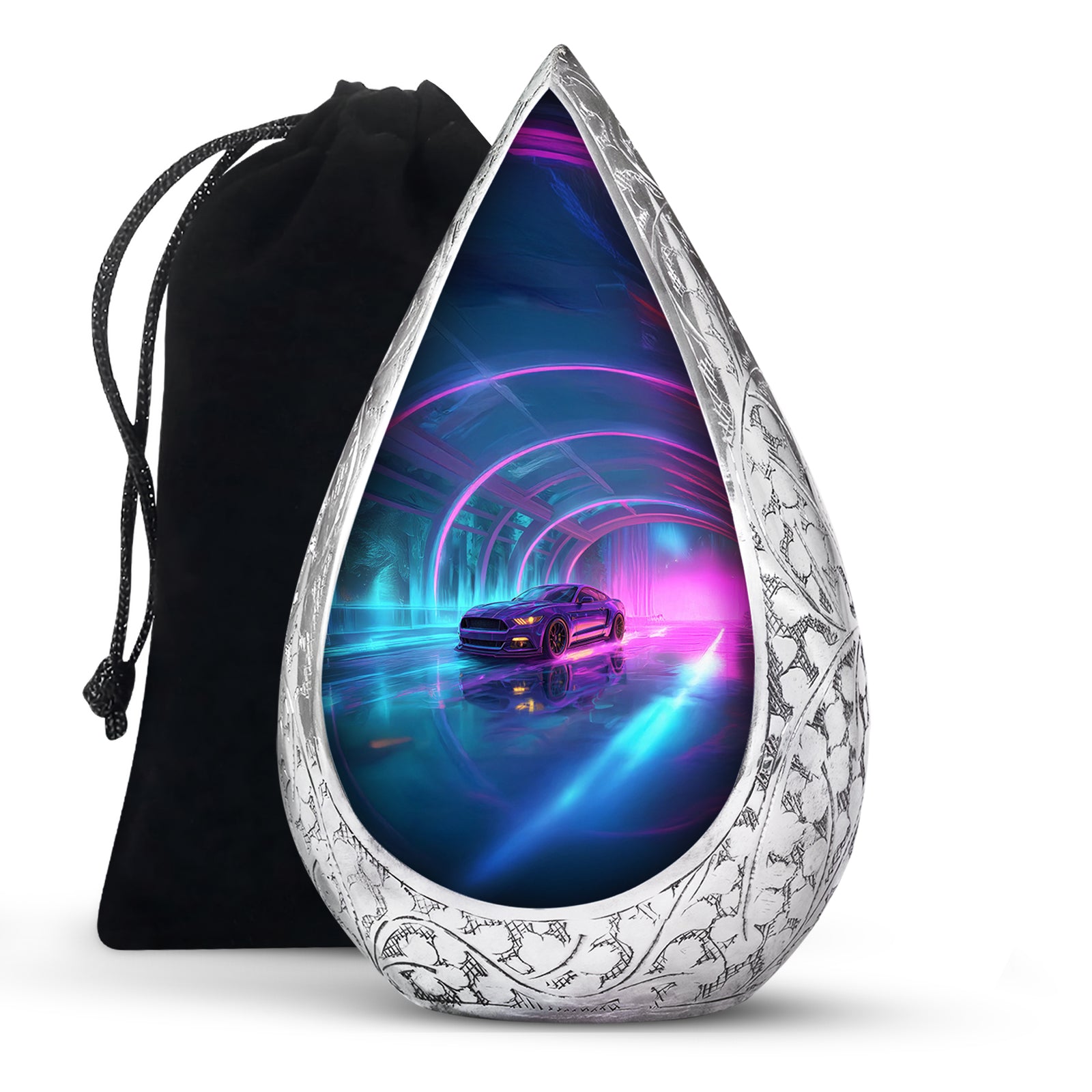 Neon-Purple Muscle Car - Decorative Memorial Container For Ashes