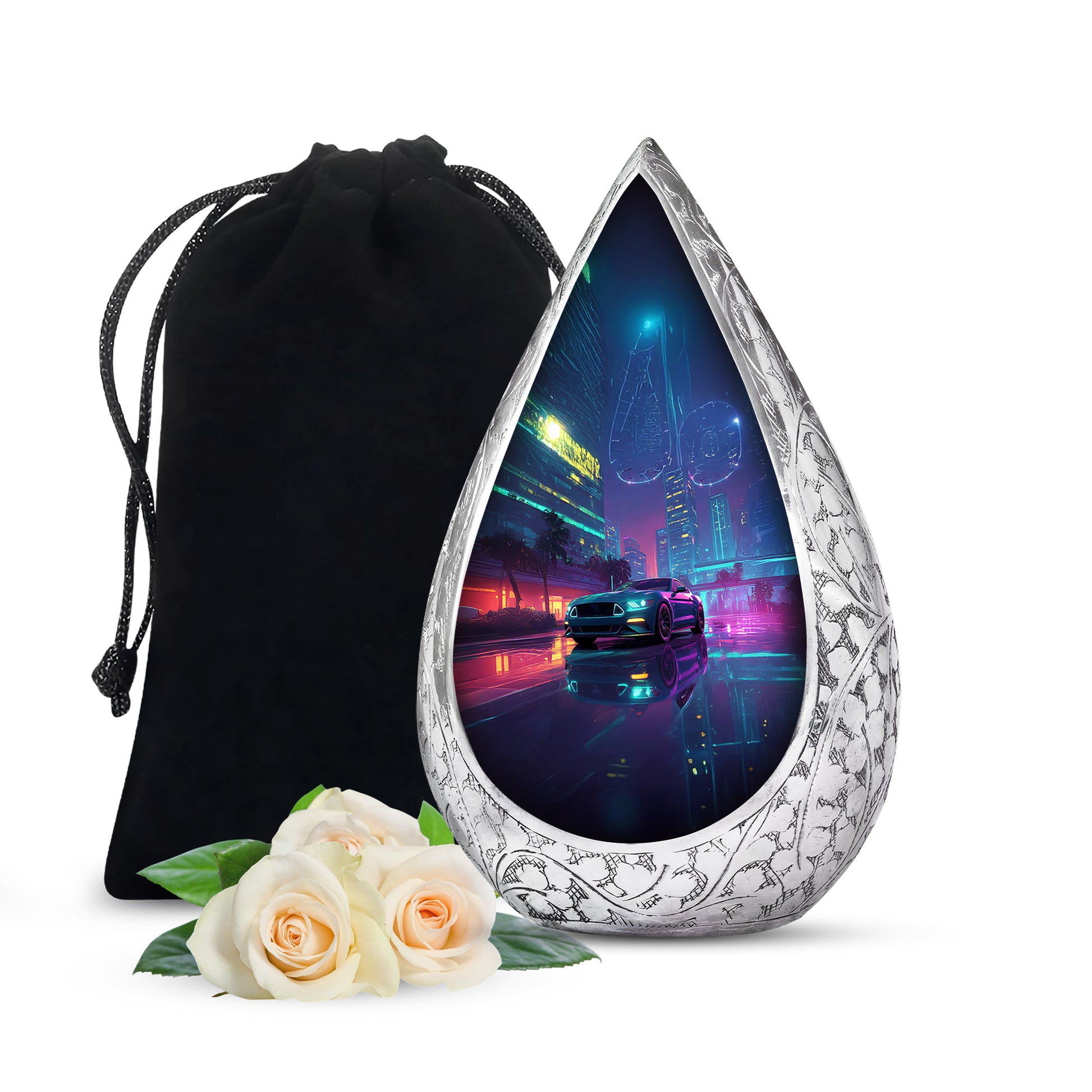 Neon City Memorial Urn For Cremation - Neon Muscle Urn For Men & Women