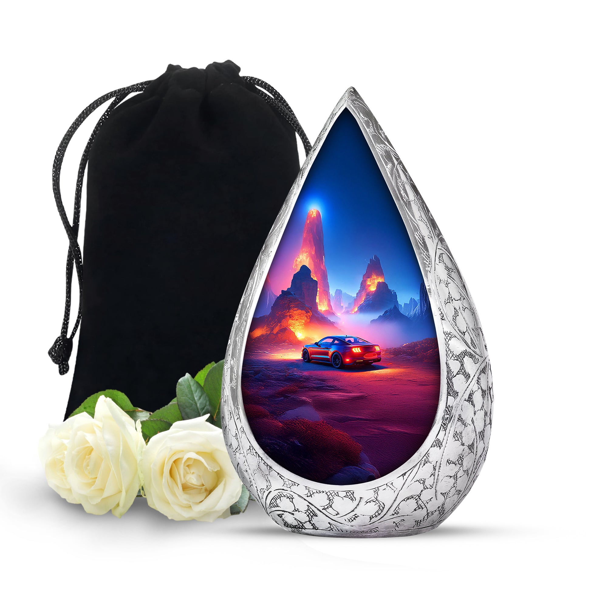 Sports Car Funeral Urn For Men - Pink Cremation Urn For Ashes Burial