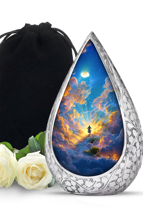 Jesus Funeral Urn - Heaven Path Theme Cremation Urn For Burial