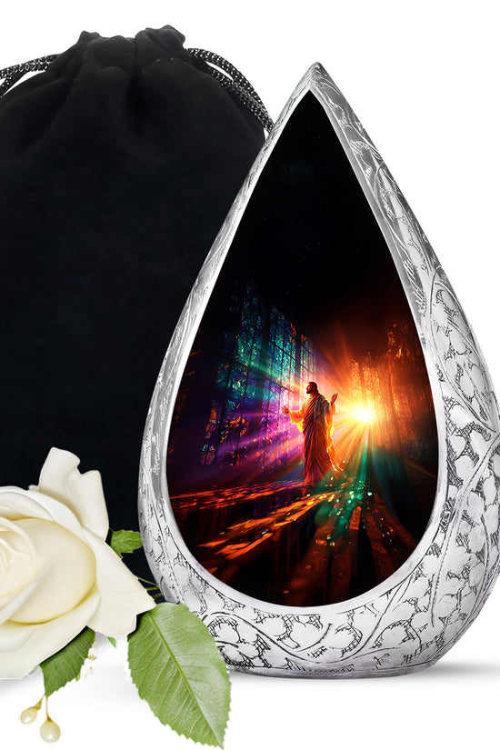 Christian Cremation Urn - Jesus Spiritual Funeral Urn For Adult Ashes