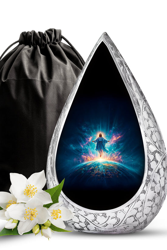 Cosmic Jesus Memorial Urn - Catholic Cremation Urn For Burial