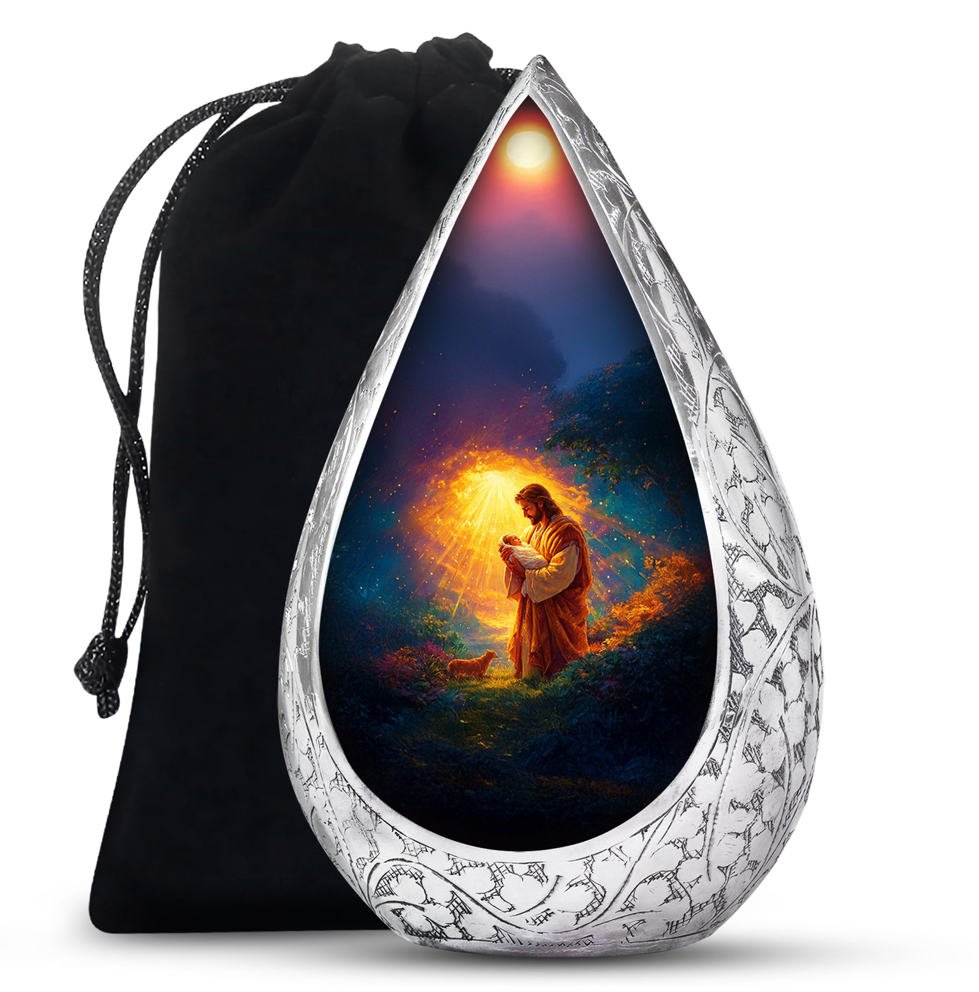 Loving Jesus Funeral Urn - Divine Light Cremation Urn For Adult Ashes