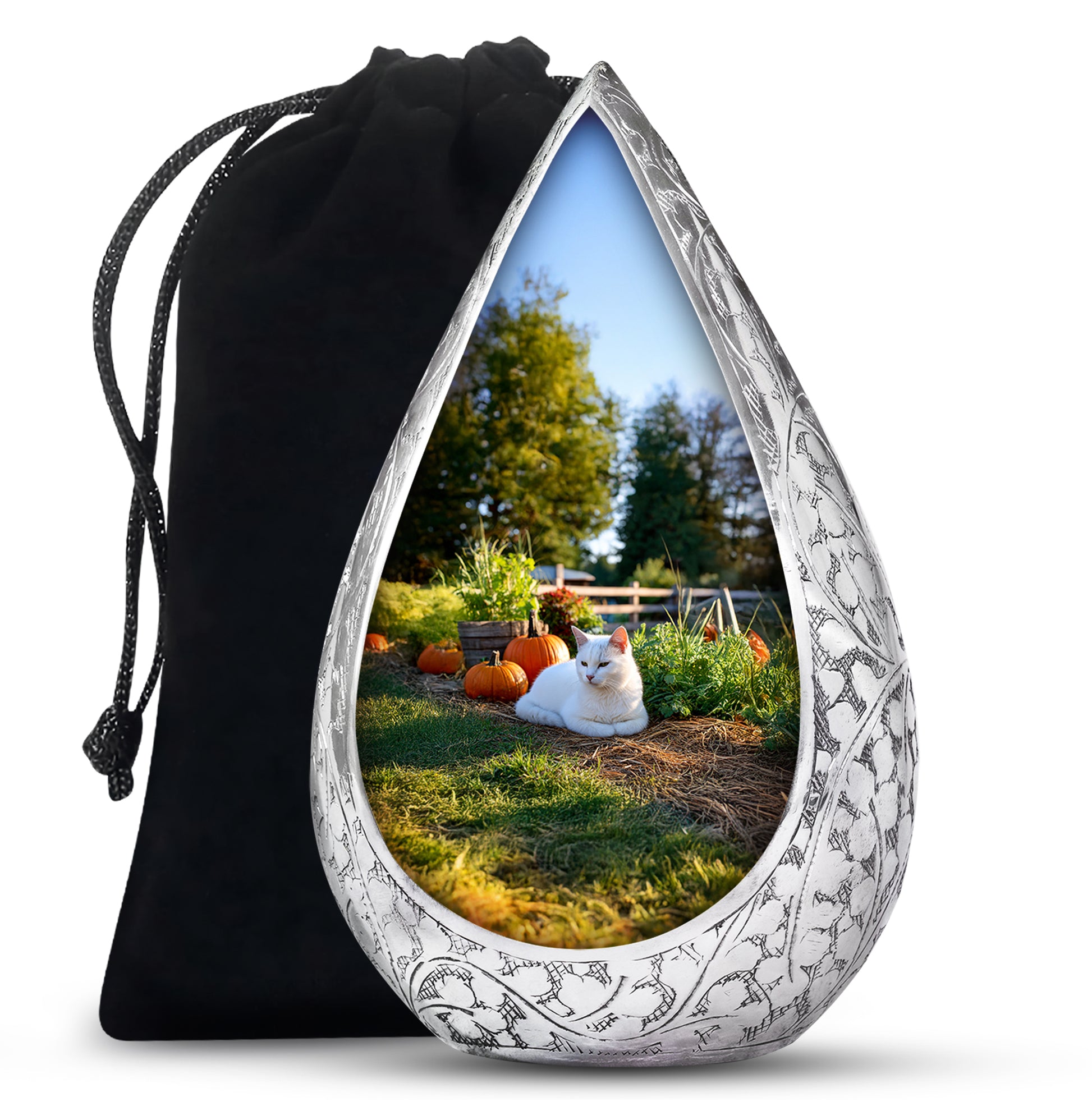 White Persian Cat Cremation Urn - Beautiful Theme Cremation Urn For Ashes