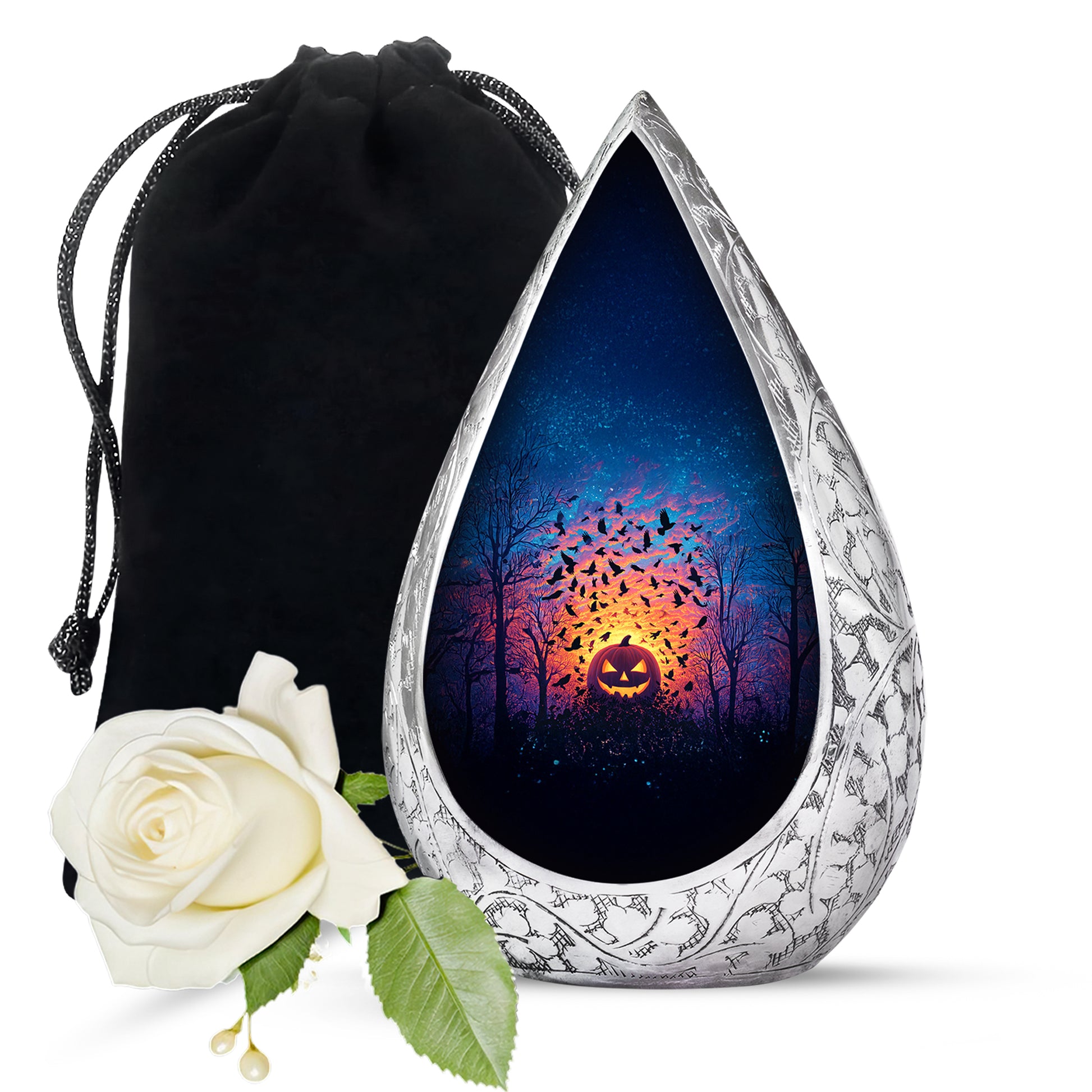 Halloween Theme Memorial Urn For Ashes - Decorative Halloween Cremation Urn