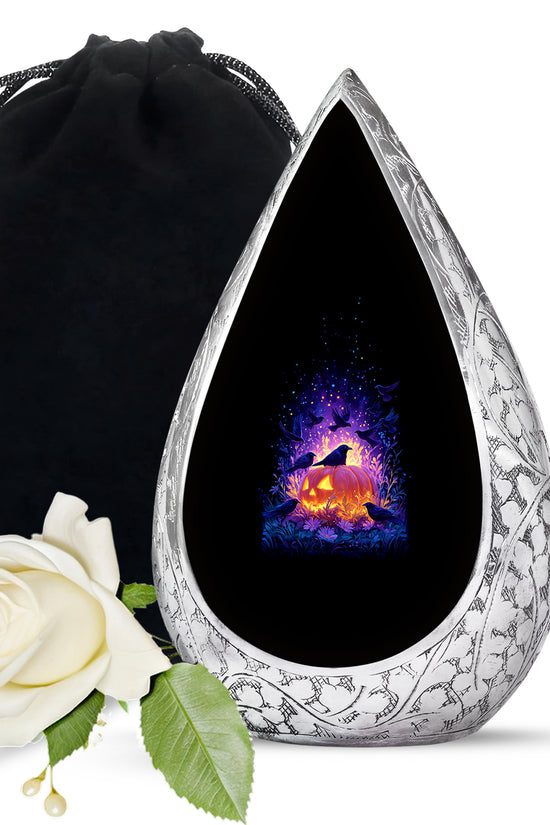 Raven Bird Memorial Urn - Fantasy Halloween Urn For Adult Ashes
