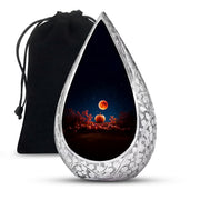 Red Moonlight Cremation Urn - Halloween Pumpkin Funeral Urn For Human Ashes