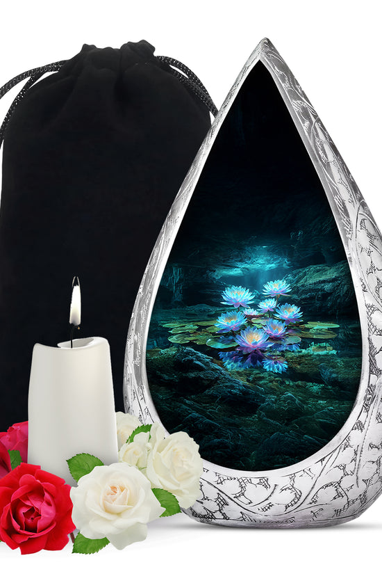 Lotus Cremation Theme Urn - Decorative Funeral Urn For Human Ashes