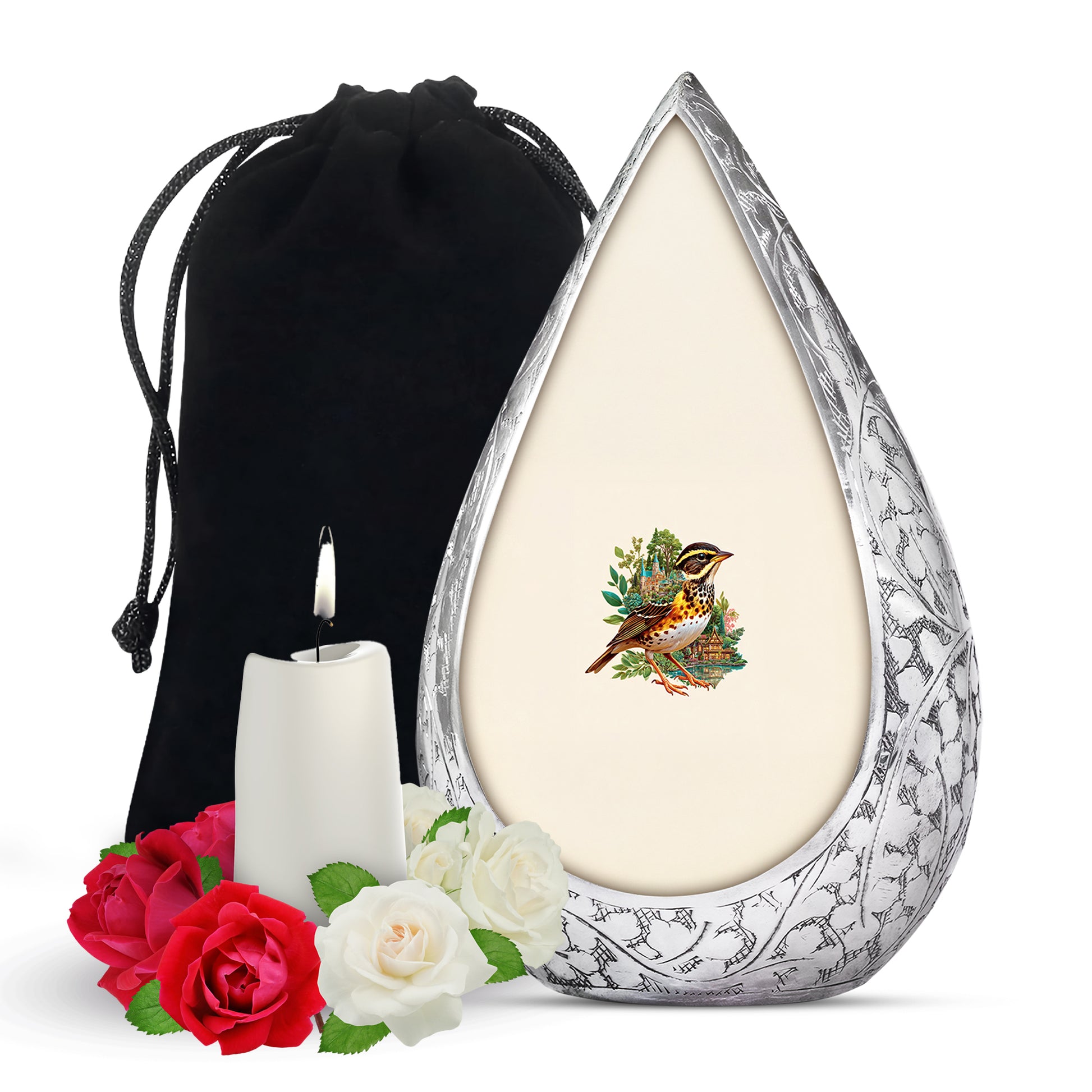 Nature Village Bird Urn - Artistic Funeral Urn for Dad & Mom