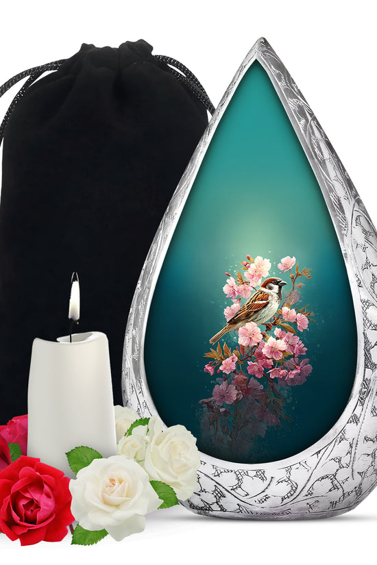 Bird & Blossom Cremation Urn - Beautiful Cremation Urn for Adult Female