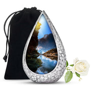 Fisherman Nature Memorial Urn - Beautiful Mountain Funeral Urn For Burial