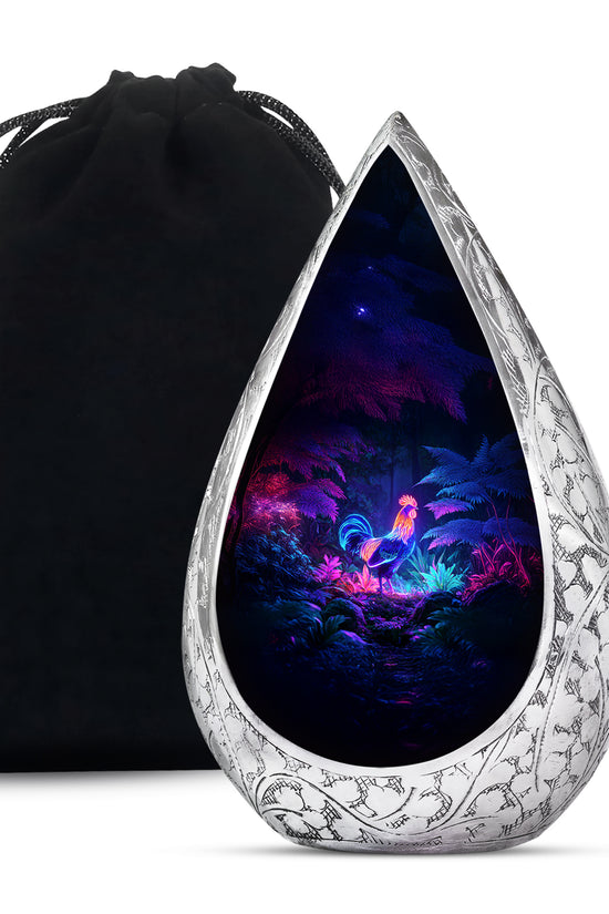 Neon Hen Cremation Urn - Forest Memorial Urn For Human Ashes