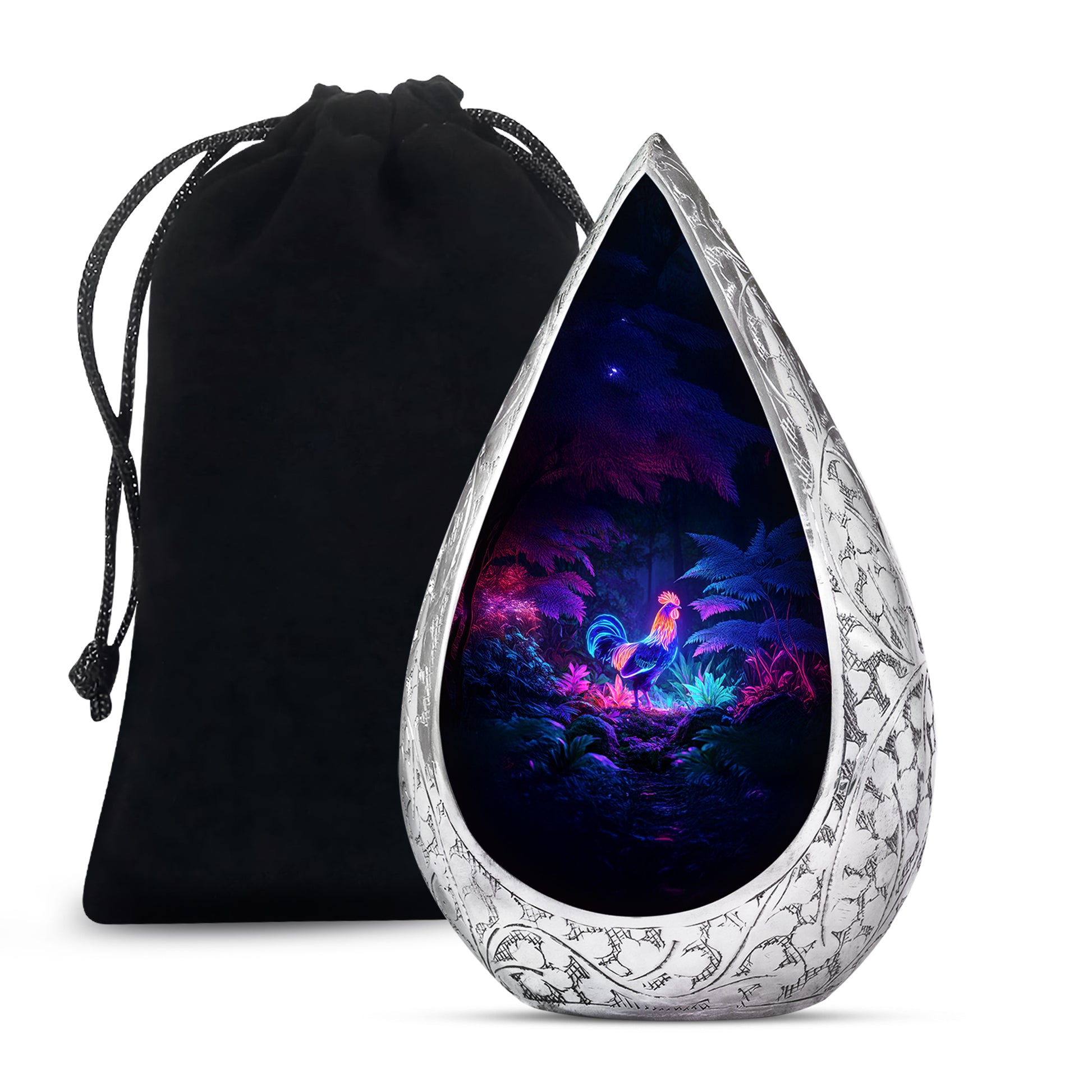 Neon Hen Cremation Urn - Forest Memorial Urn For Human Ashes