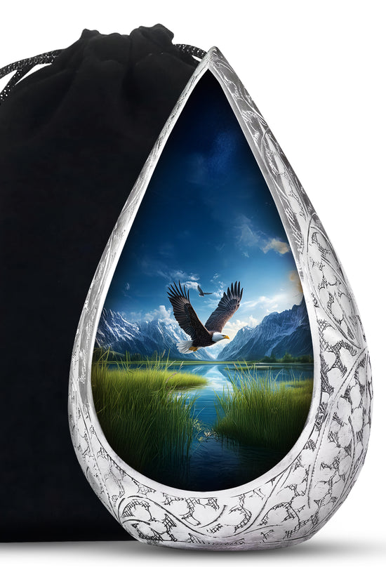 Flying Eagle Funeral Urn - Scenic Nature Cremation Urn For Loved Ones
