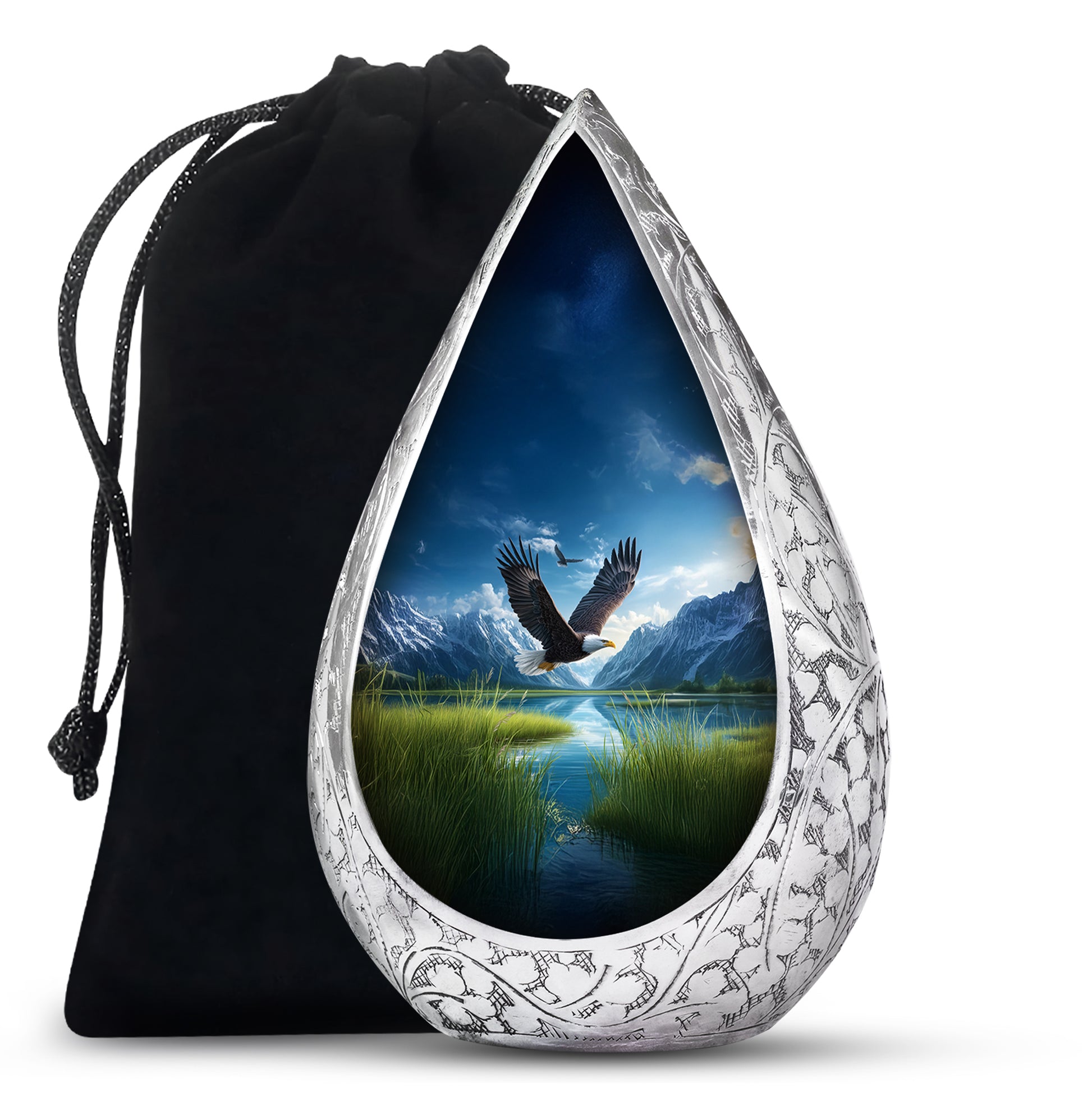 Flying Eagle Funeral Urn - Scenic Nature Cremation Urn For Loved Ones