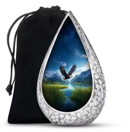 Flying Eagle Funeral Urn - Scenic Nature Cremation Urn For Loved Ones