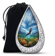 Beautiful Flying Eagle Cremtion Urn - Aluminium Memorial Urn For Loved Ashes