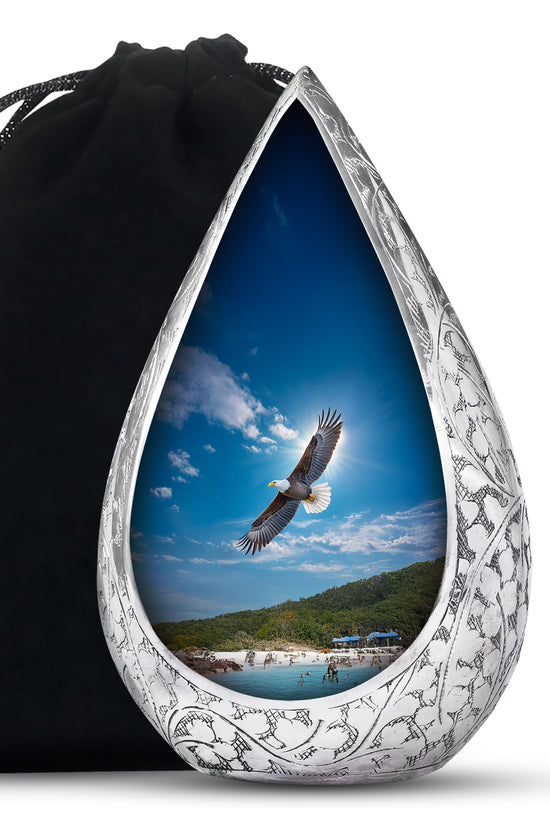 Eagle Theme Funeral Urn - Large Cremation Urn For Adult Ashes
