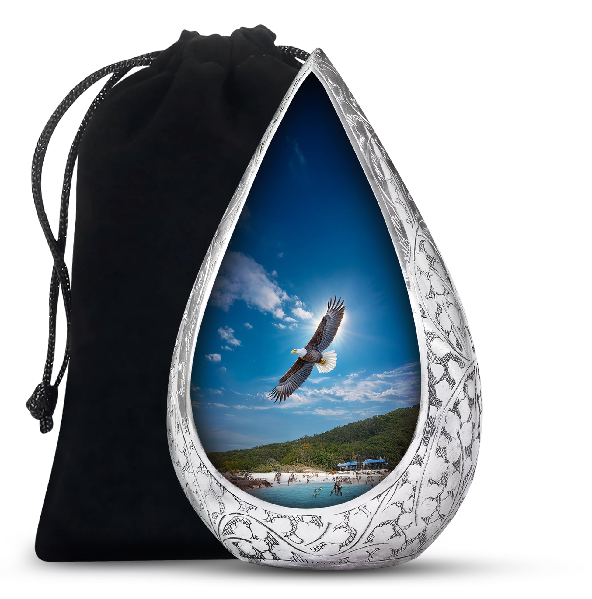 Eagle Theme Funeral Urn - Large Cremation Urn For Adult Ashes